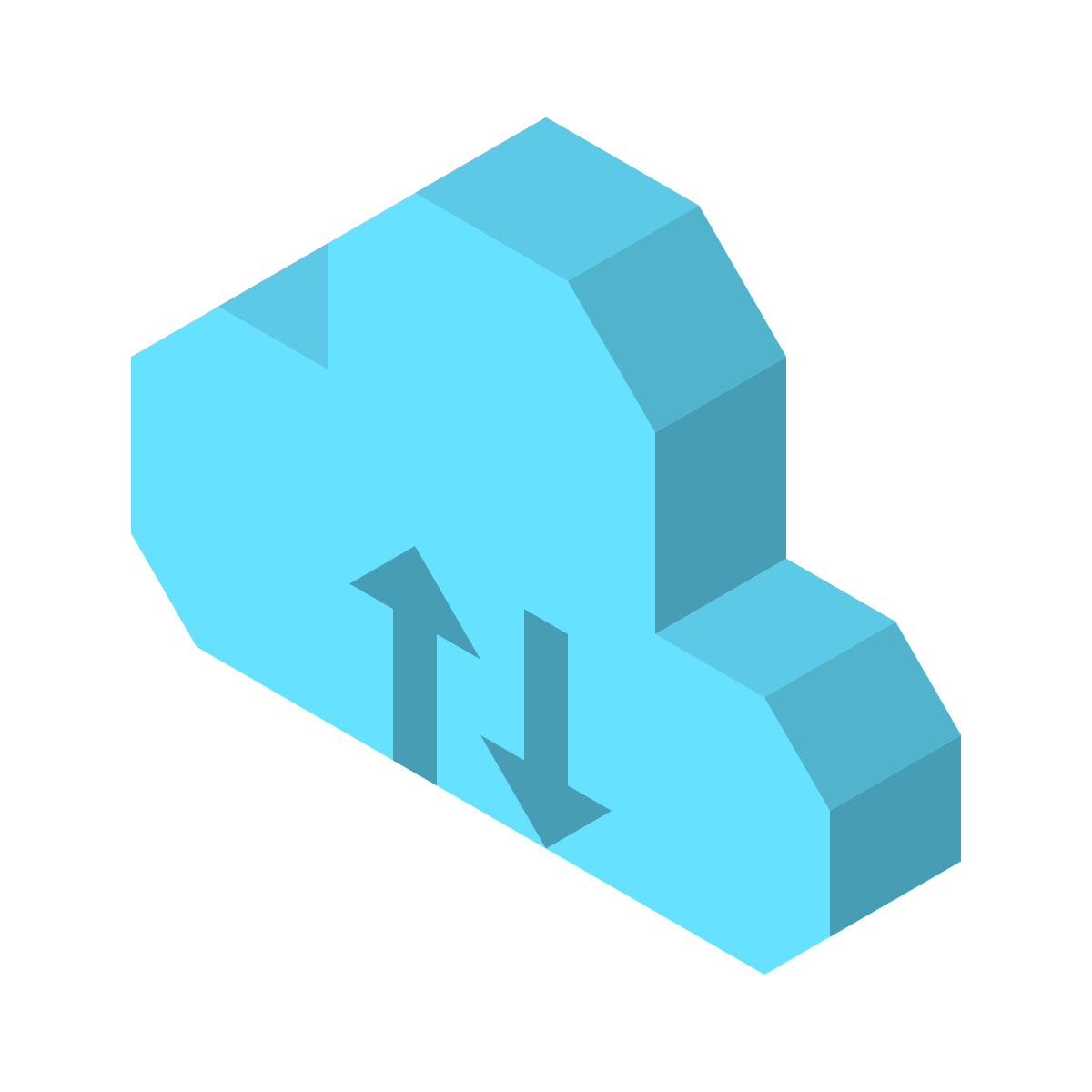 isometric color style cloud backup restore icon