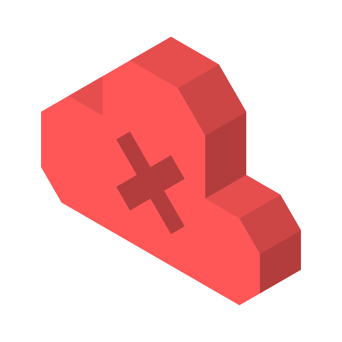 isometric color style cloud cross icon