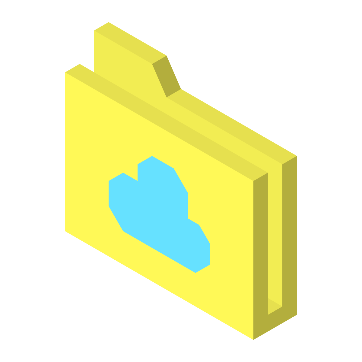 isometric color style cloud folder icon