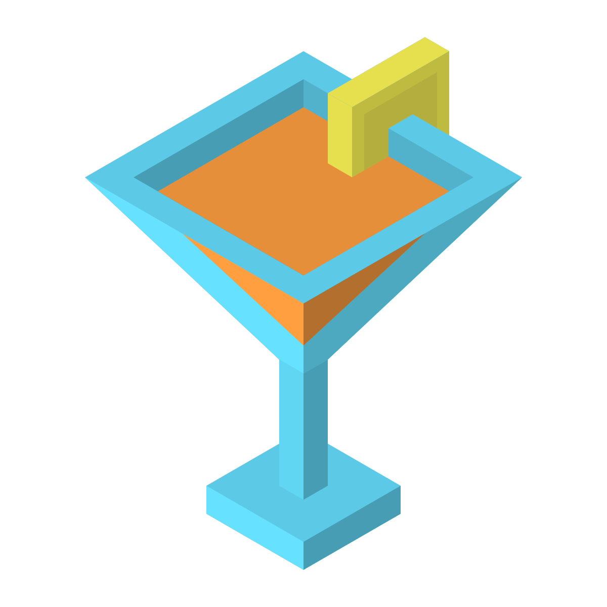 isometric color style cocktail icon