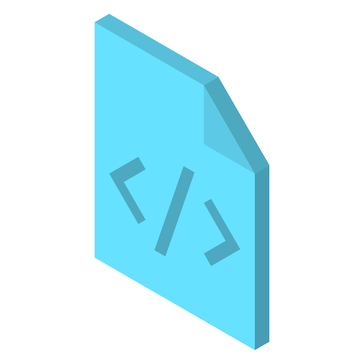 isometric color style code file icon