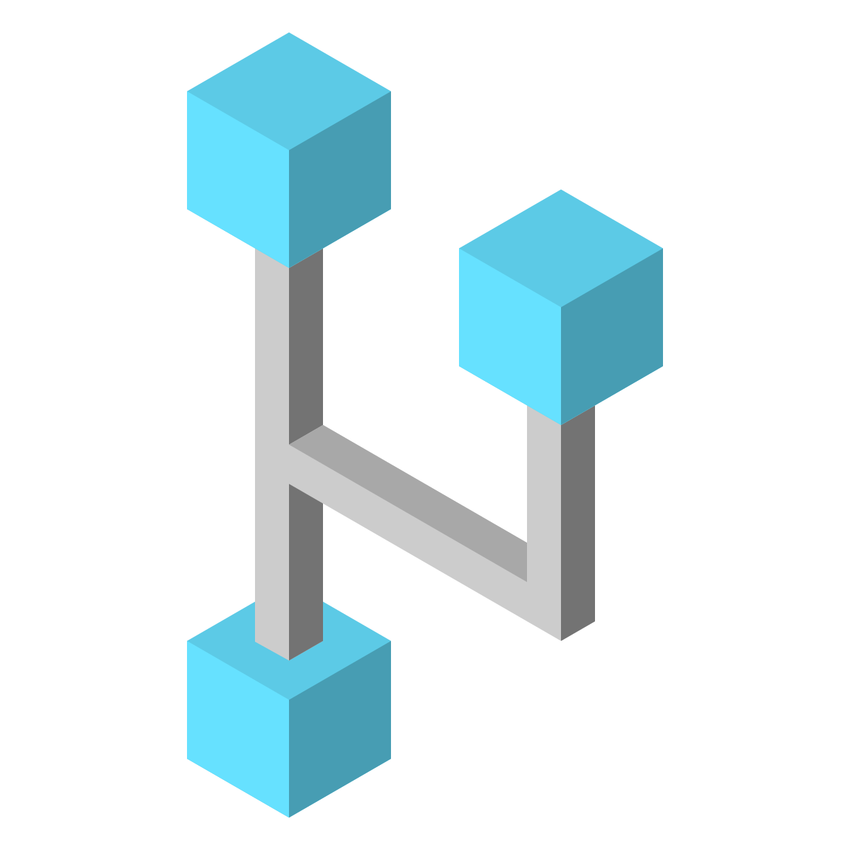 isometric color style code fork icon