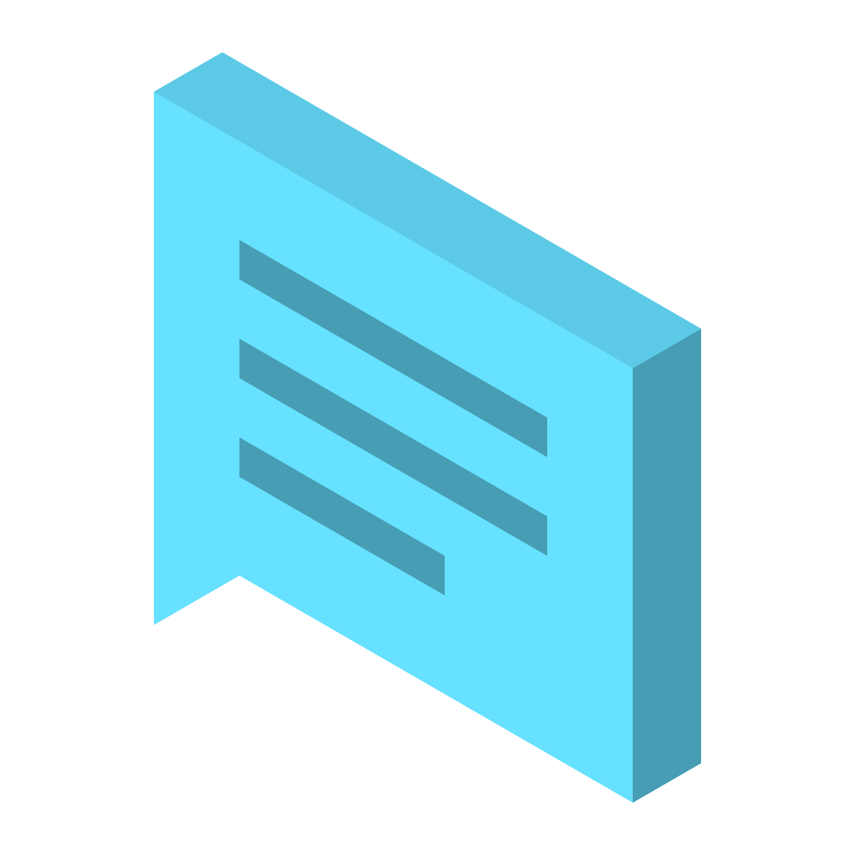 isometric color style comments icon