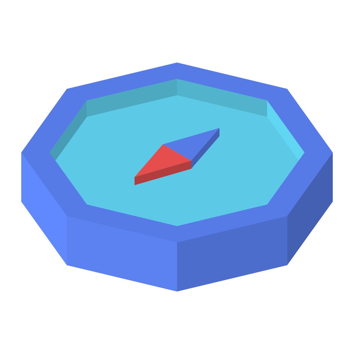 isometric color style compass icon
