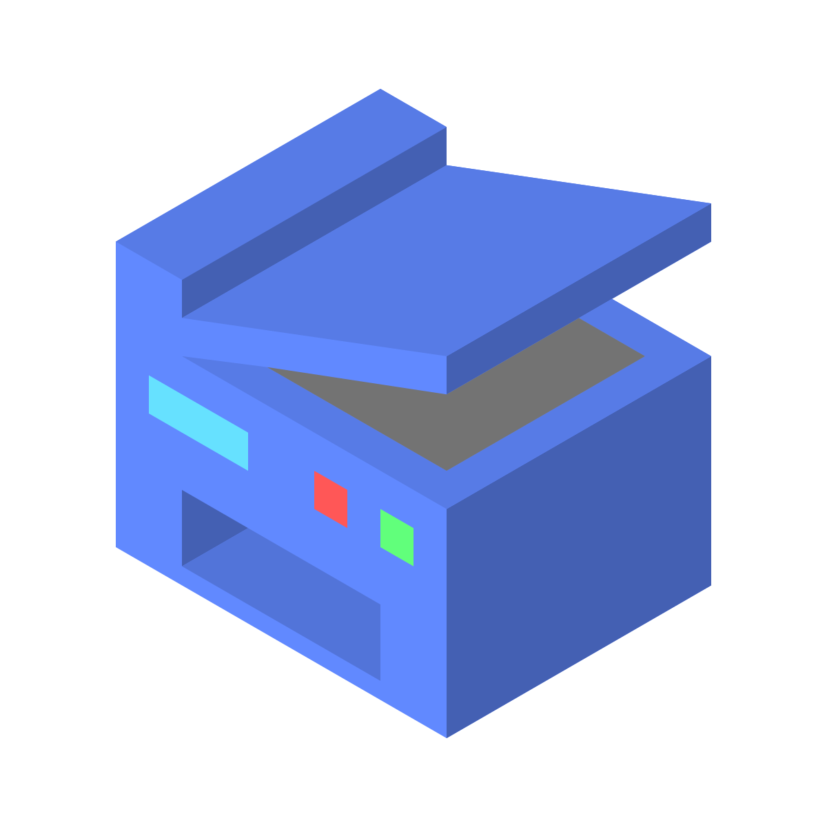isometric color style copy machine icon