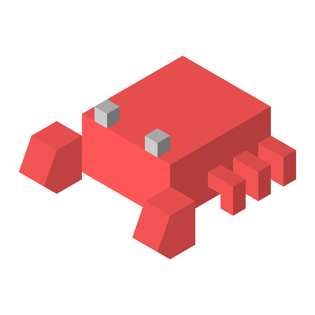 isometric color style crab icon