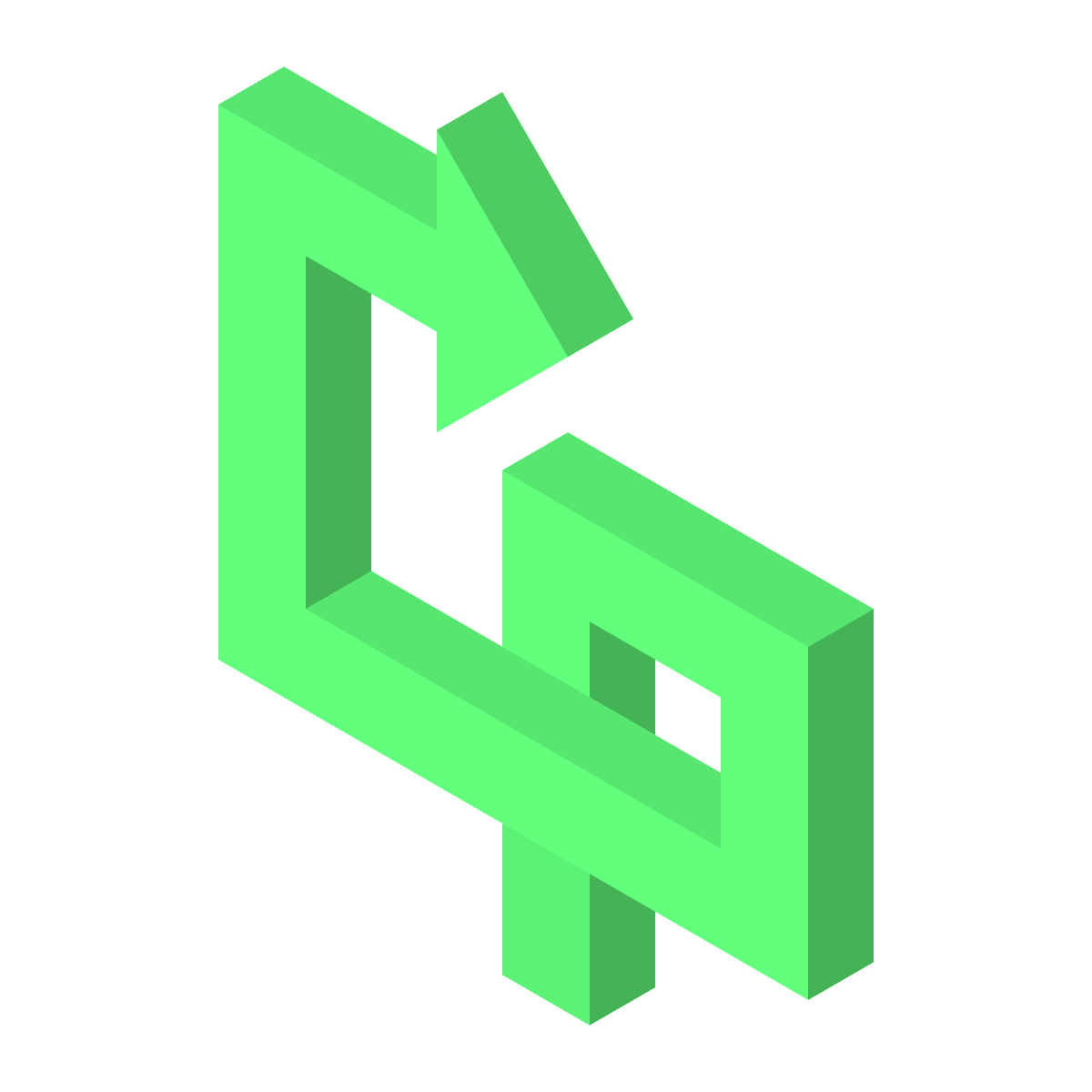 isometric color style curly arrow icon
