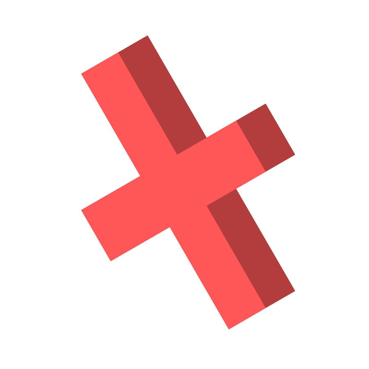 isometric color style close icon