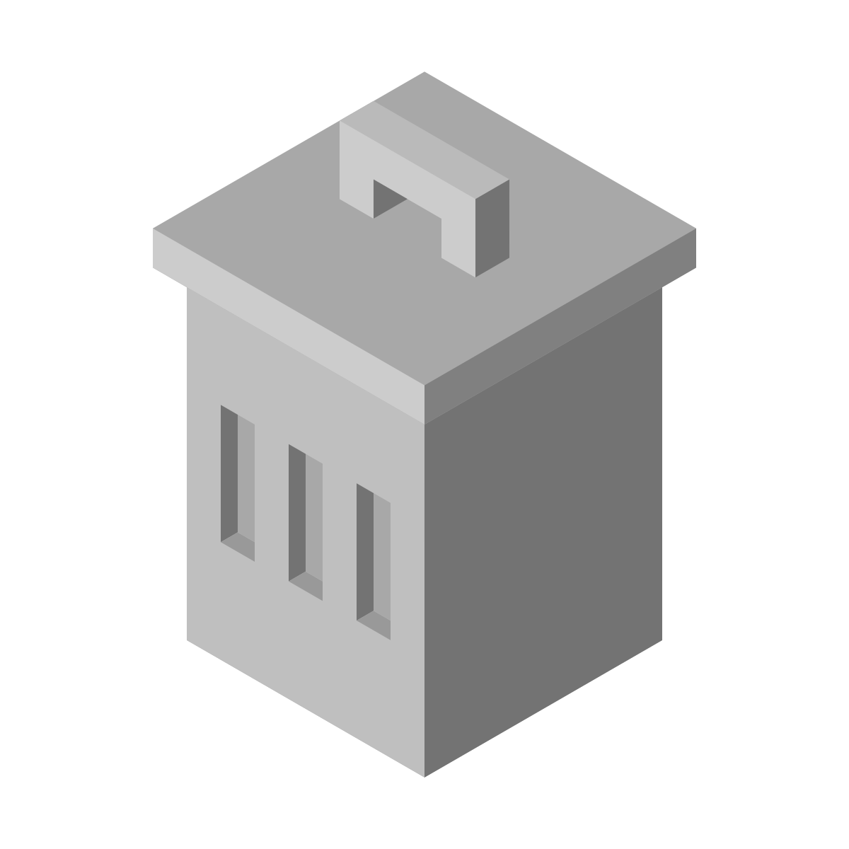 isometric color style delete icon