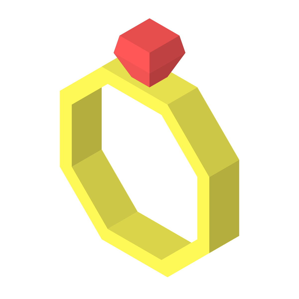 isometric color style diamond ring icon
