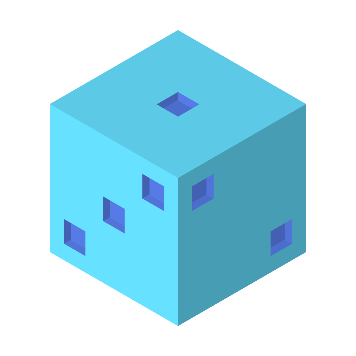 isometric color style dice icon