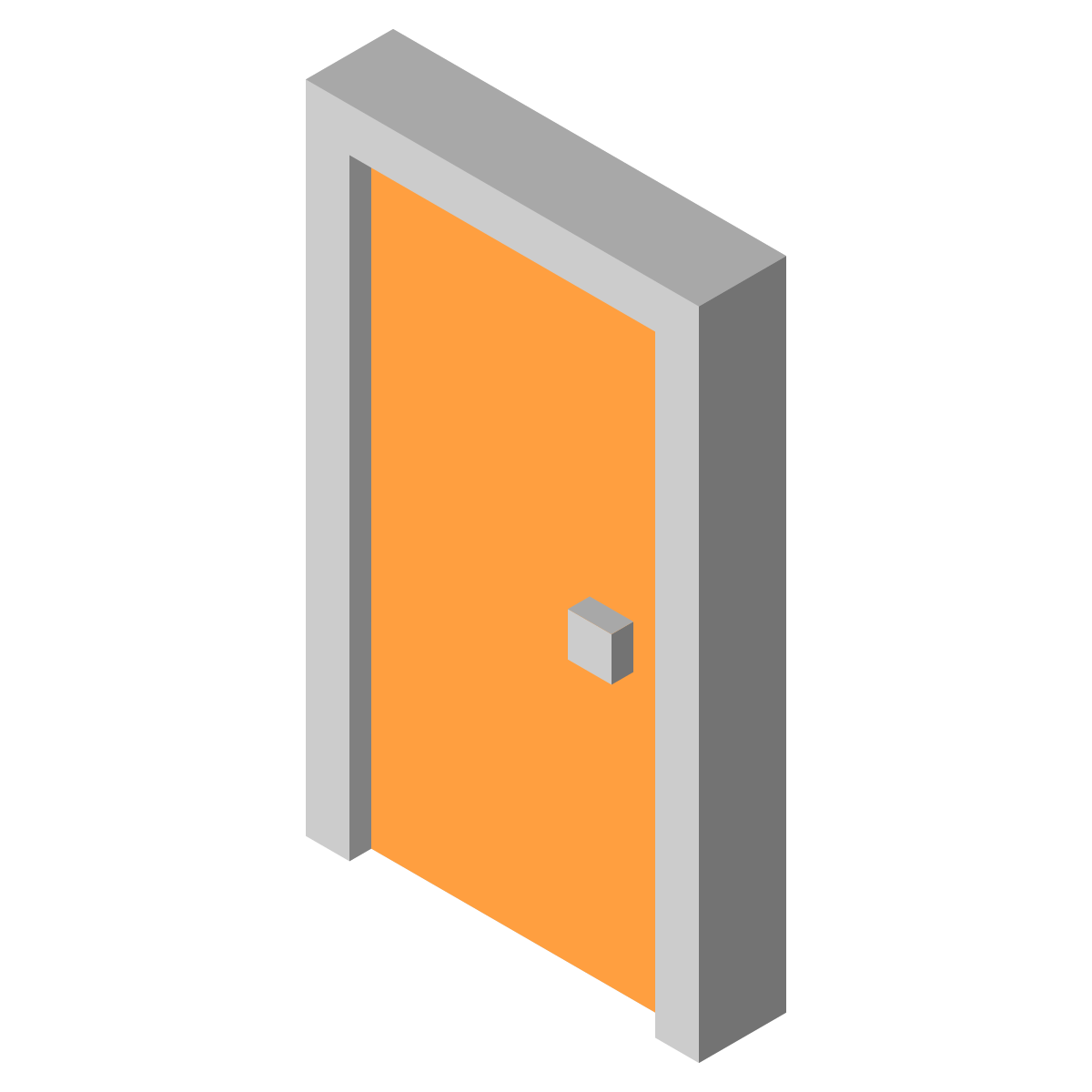 isometric color style door icon