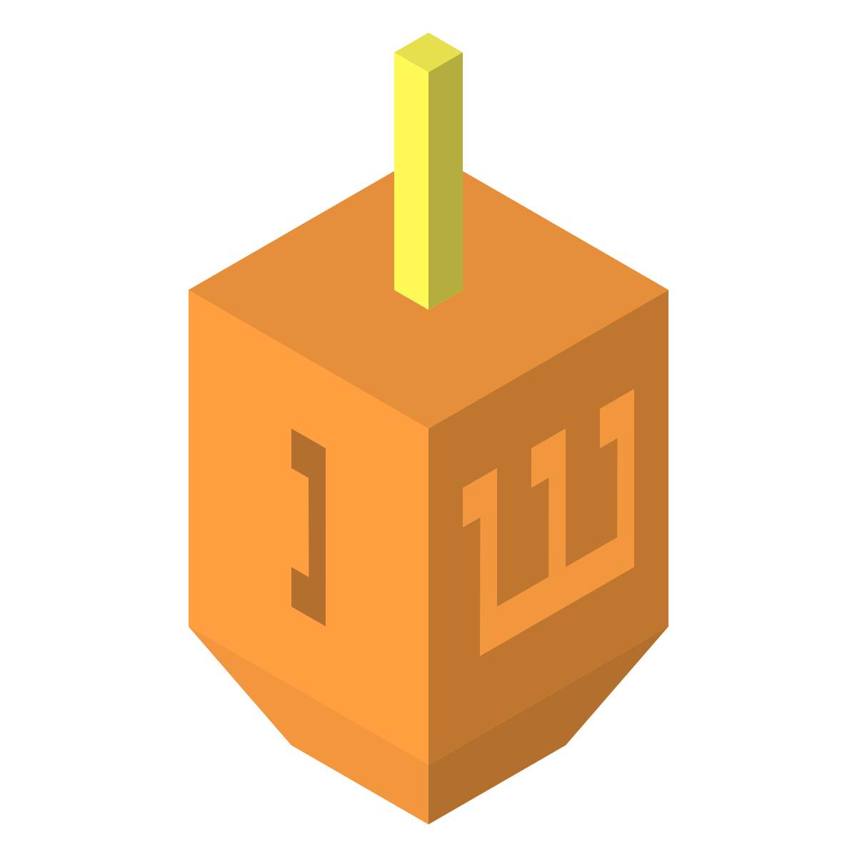 isometric color style dreidel icon