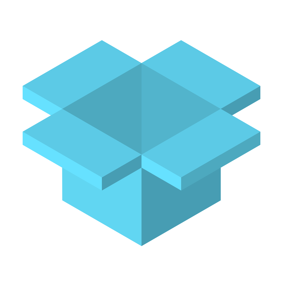 isometric color style dropbox icon