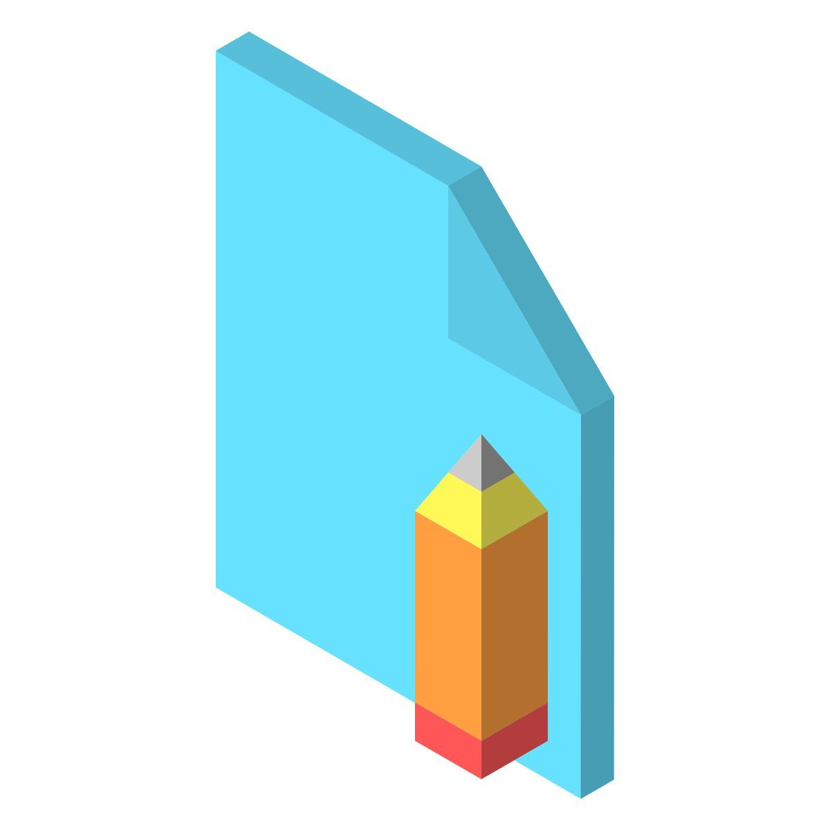 isometric color style edit file icon