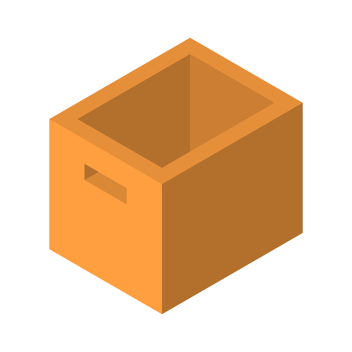 isometric color style empty box icon