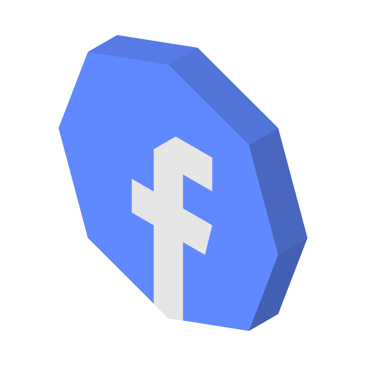 isometric color style facebook new icon