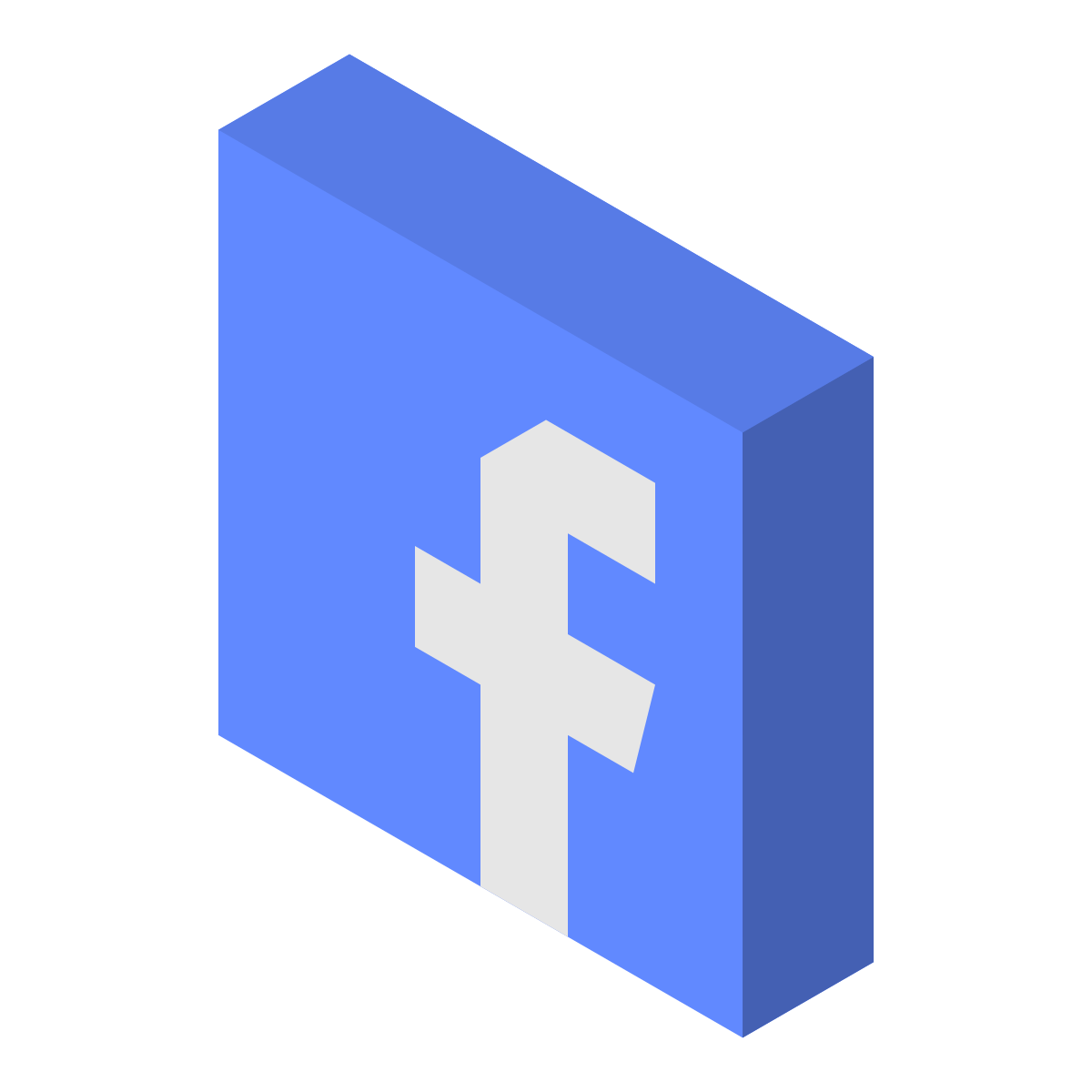 isometric color style facebook icon