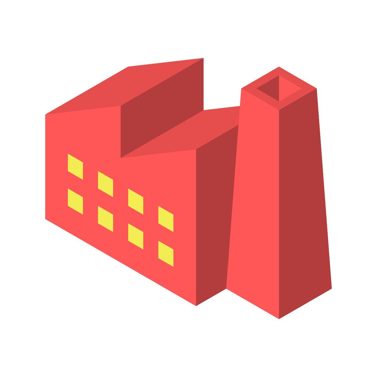 isometric color style fabrik icon