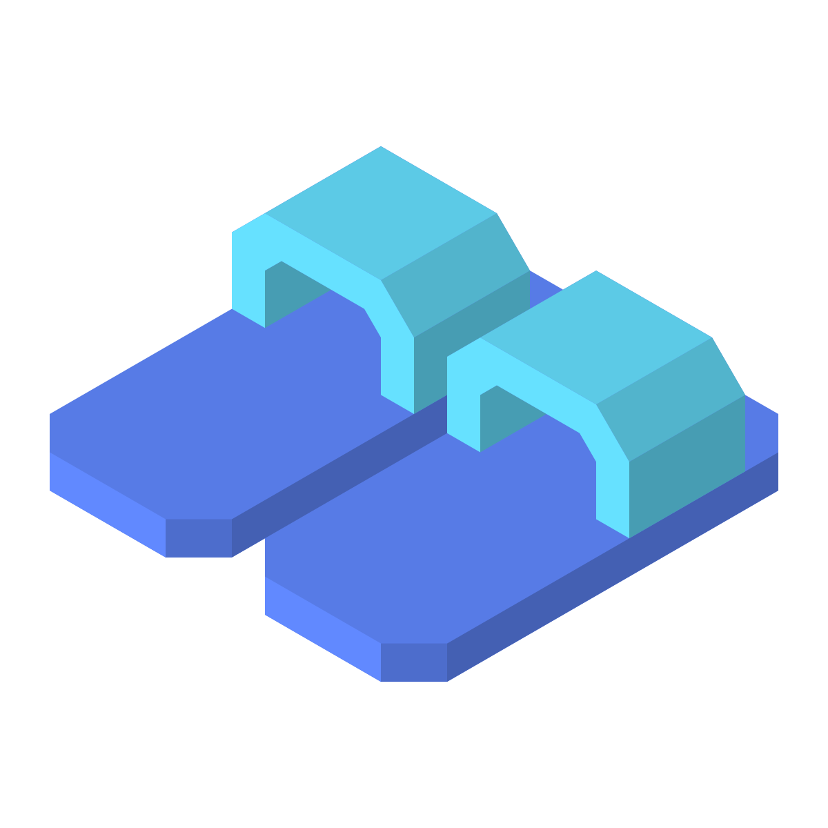 isometric color style flip flops icon