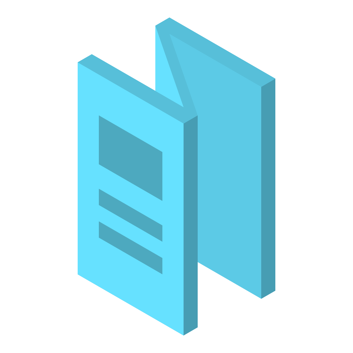 isometric color style folded booklet icon