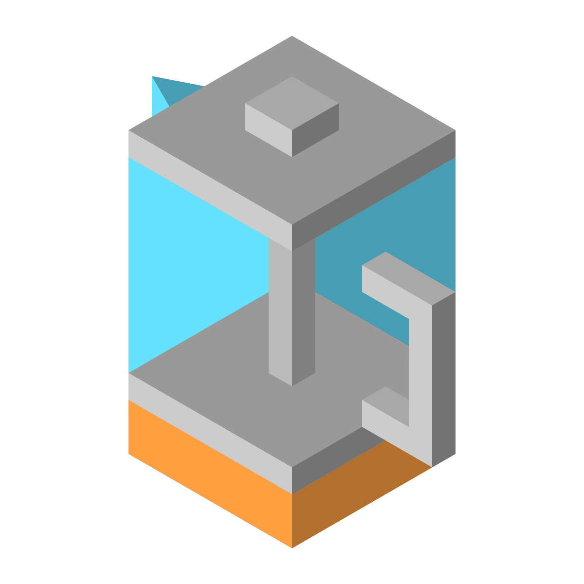 isometric color style french press icon
