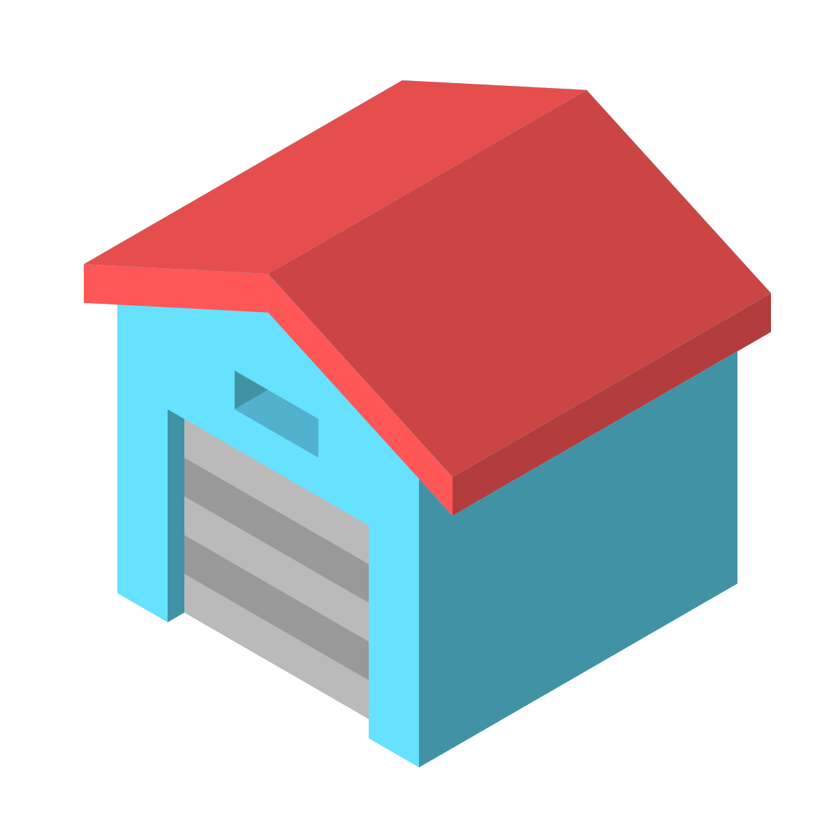 isometric color style garage closed icon