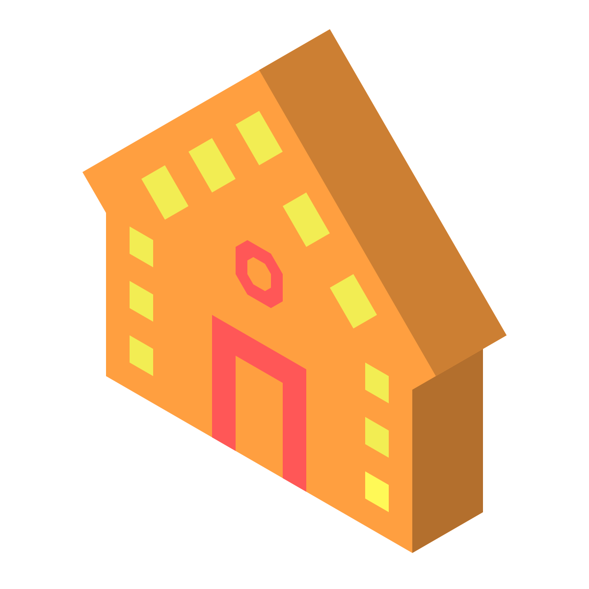 isometric color style gingerbread house icon