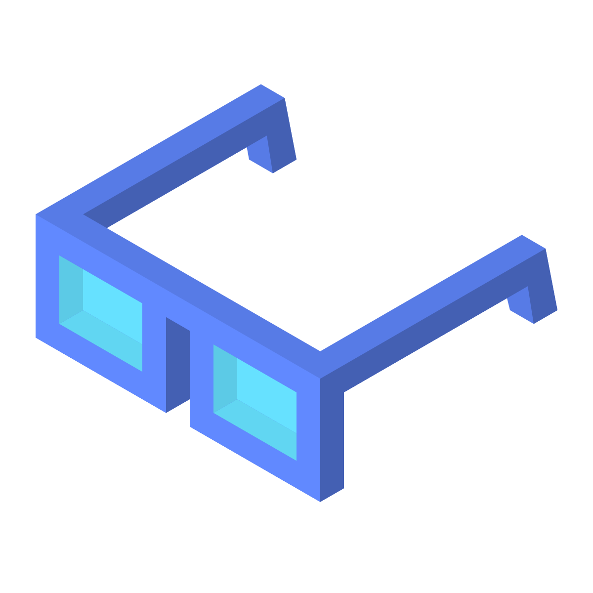 isometric color style glasses icon