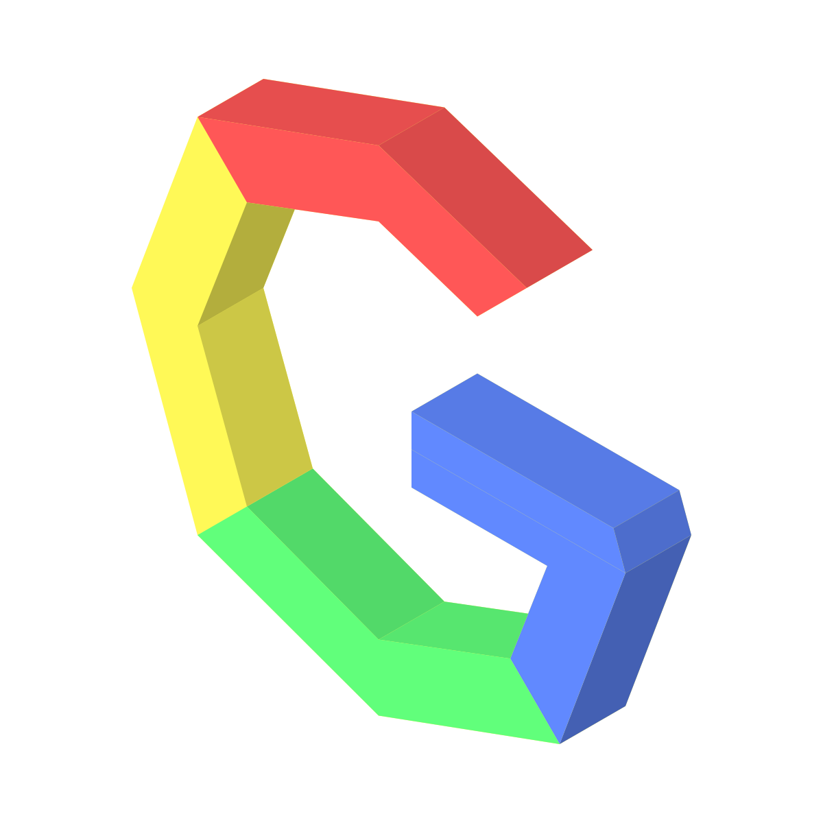 isometric color style google logo icon