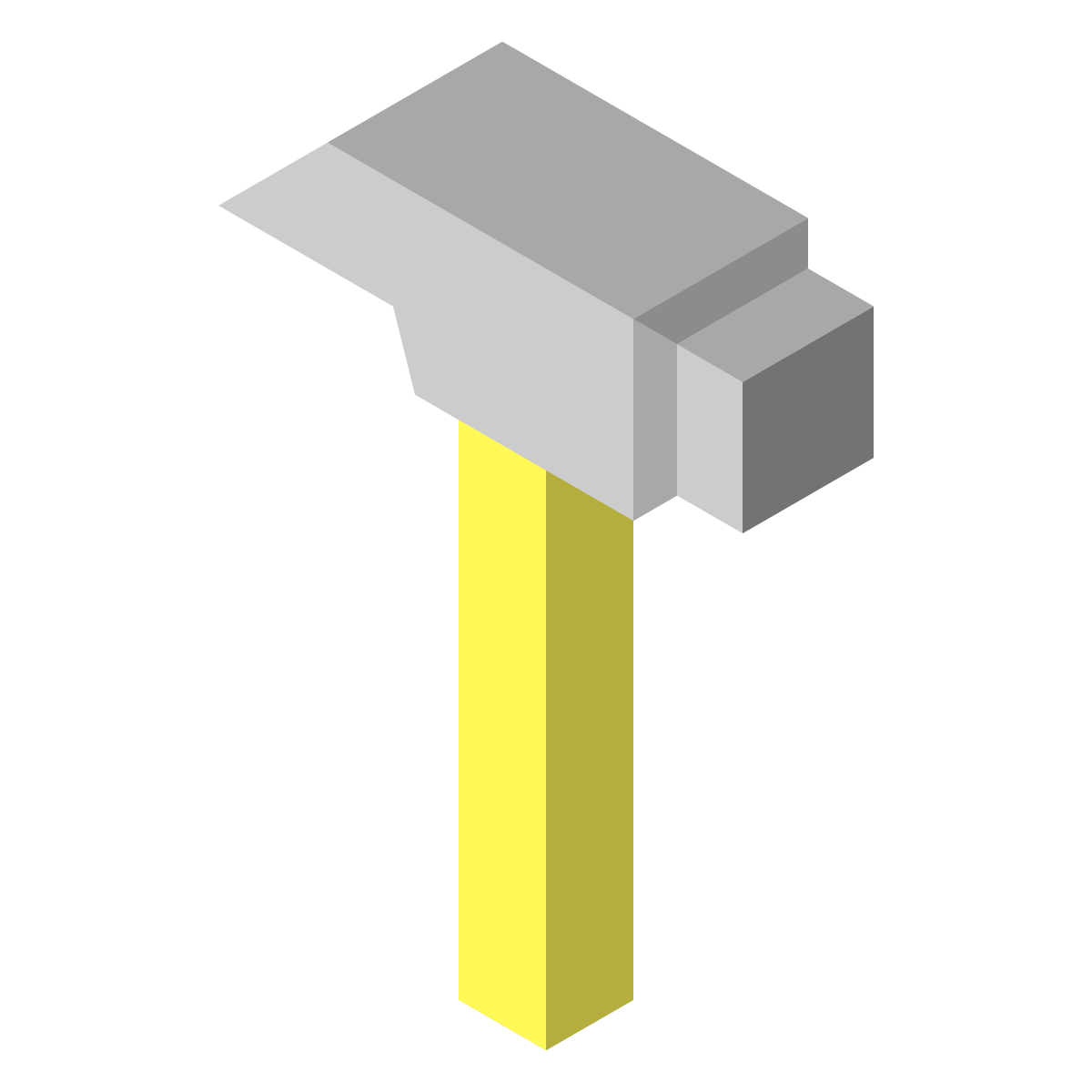 isometric color style hammer icon
