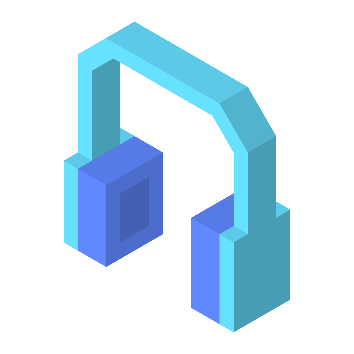 isometric color style headphones icon