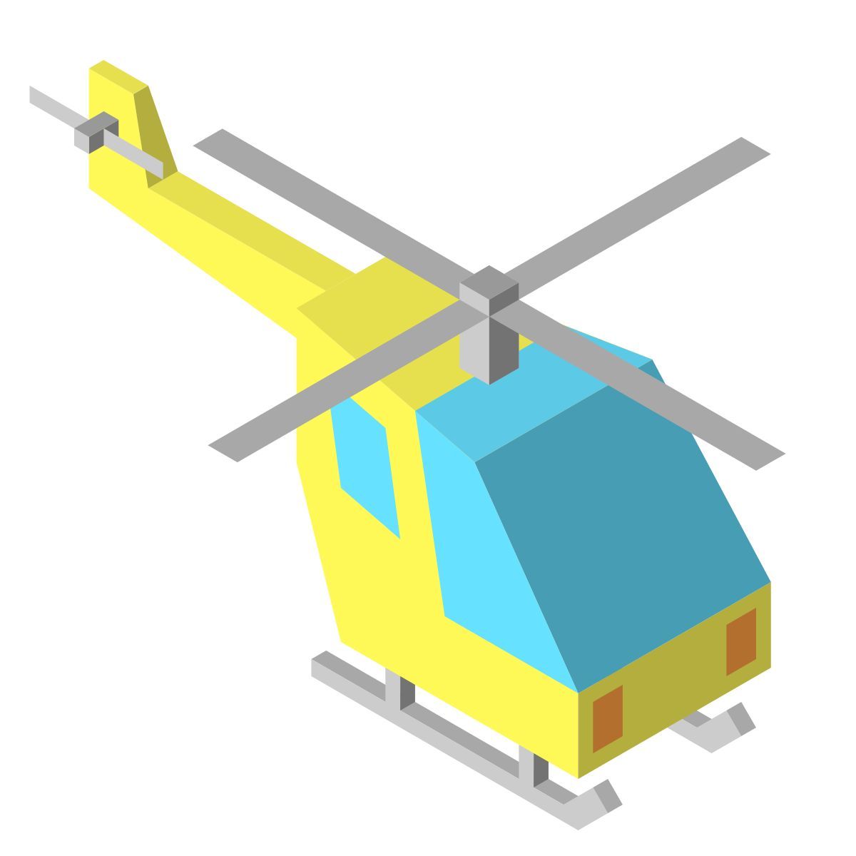 isometric color style 直升机 icon