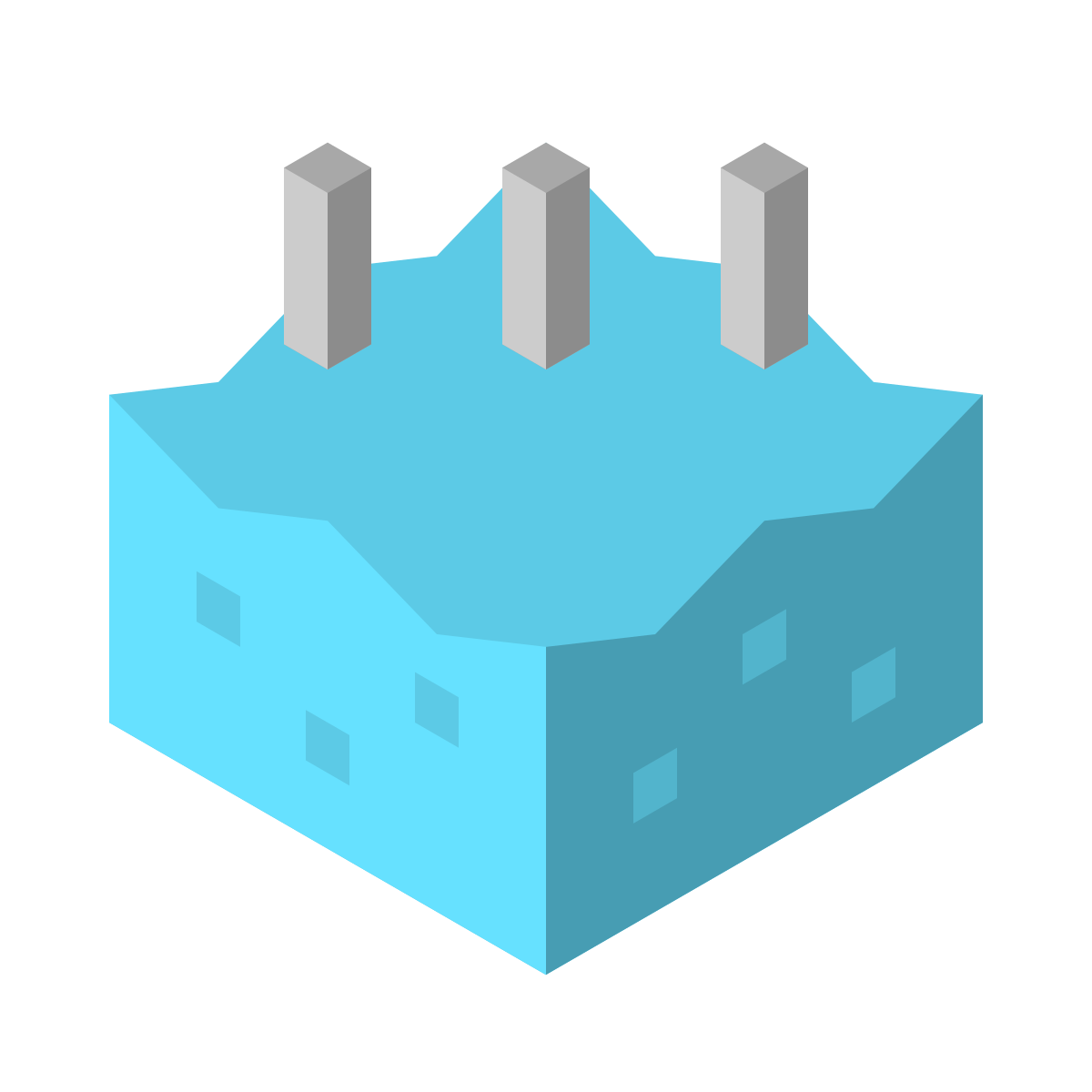 isometric color style hot springs icon