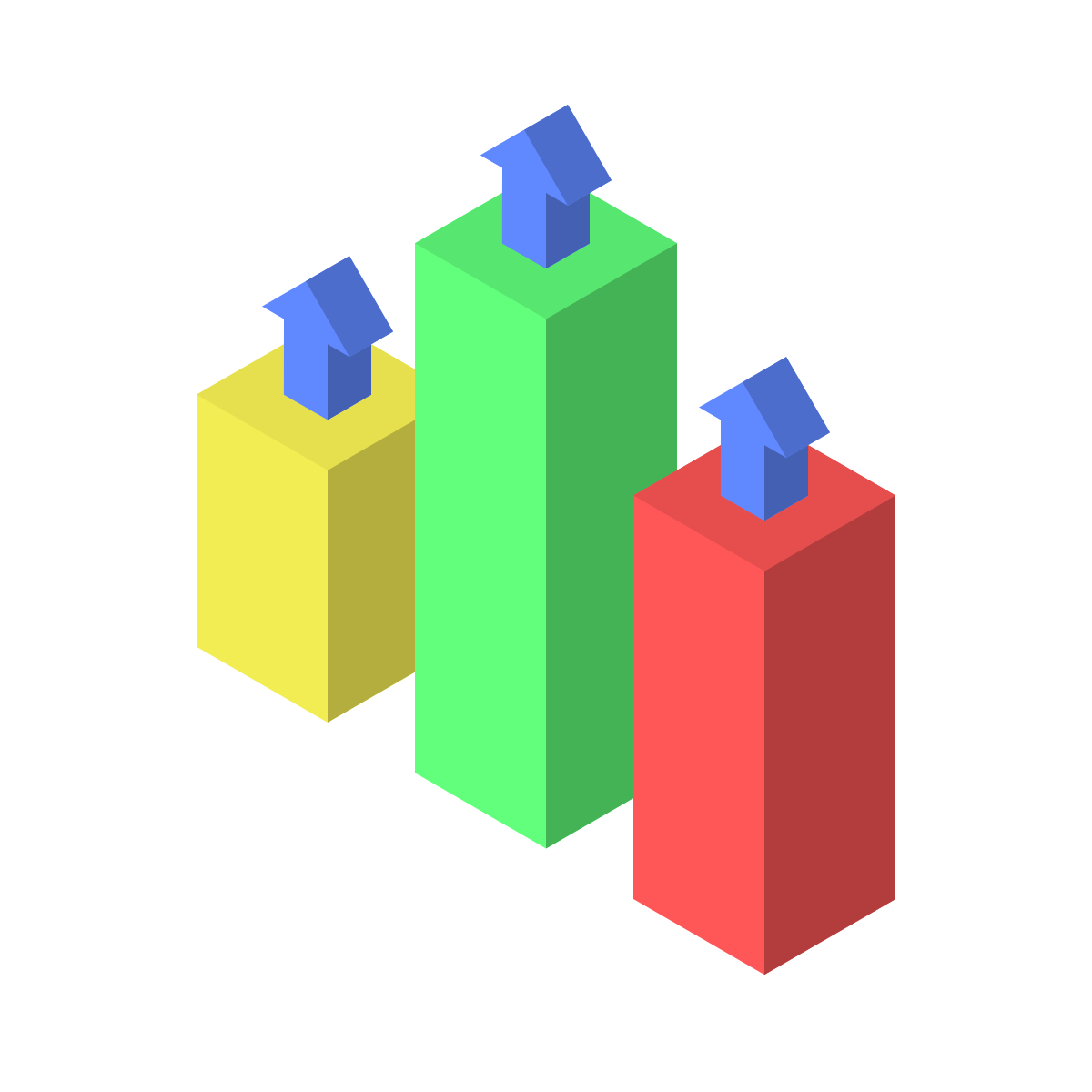 isometric color style improvement icon
