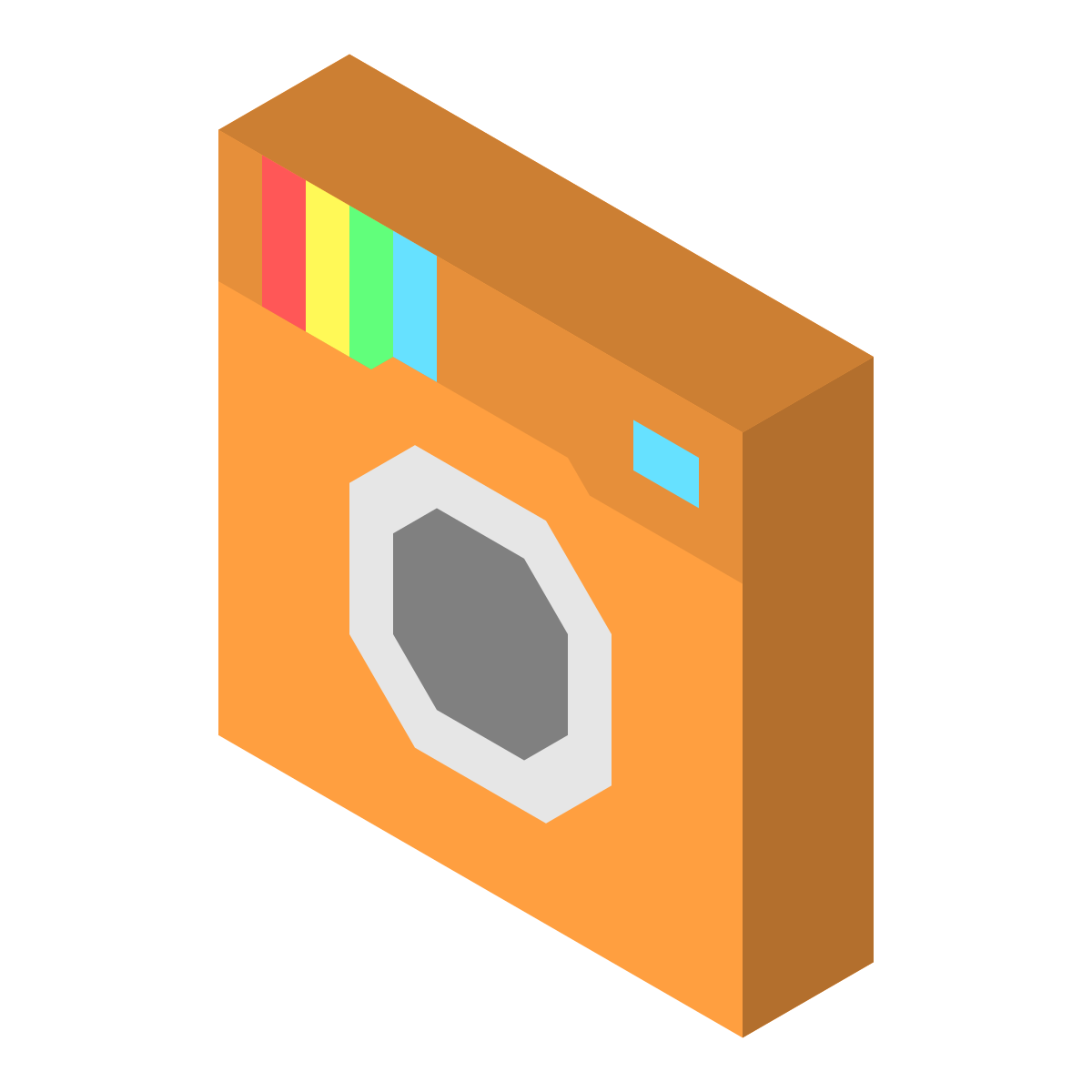 isometric color style instagram icon