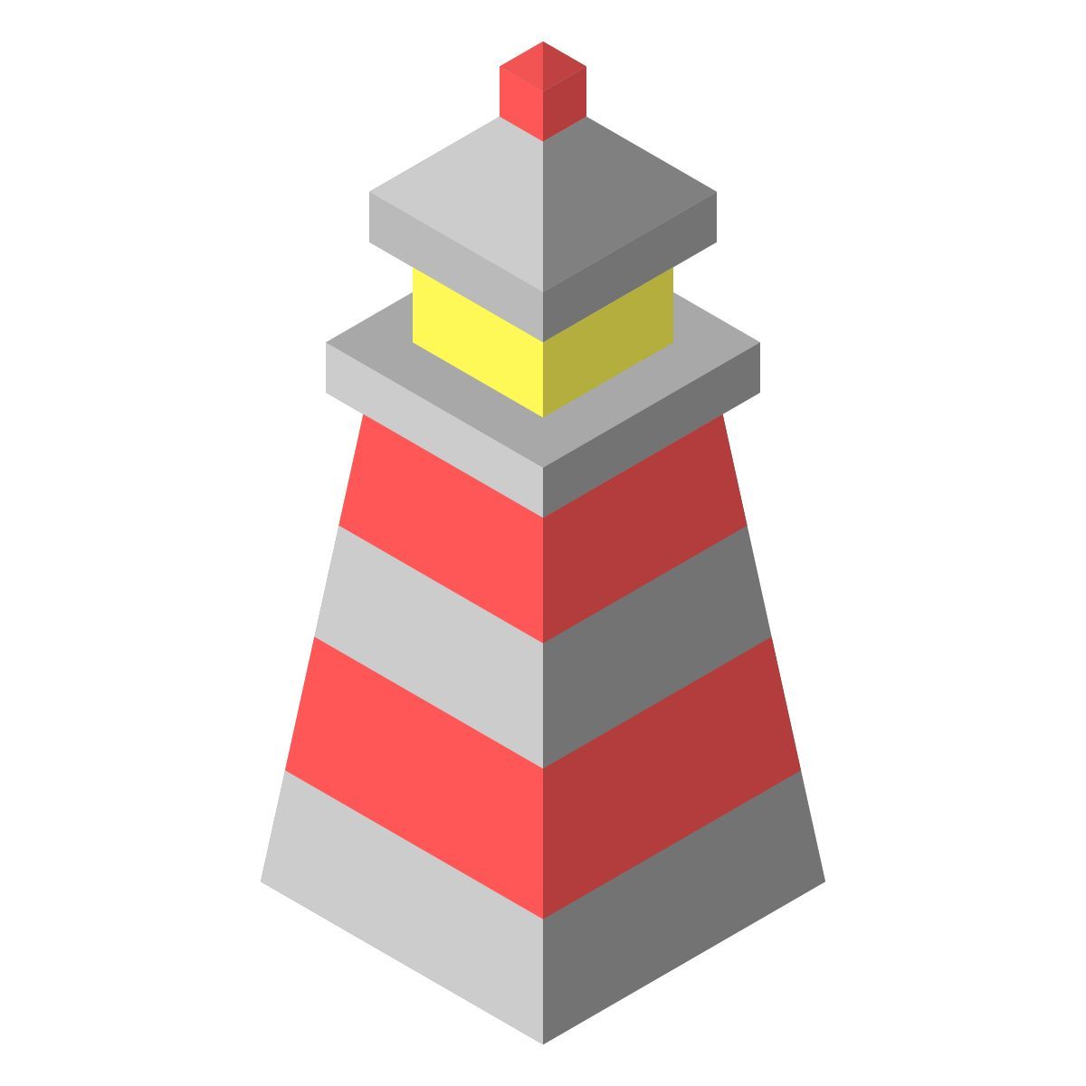 isometric color style leuchtturm icon