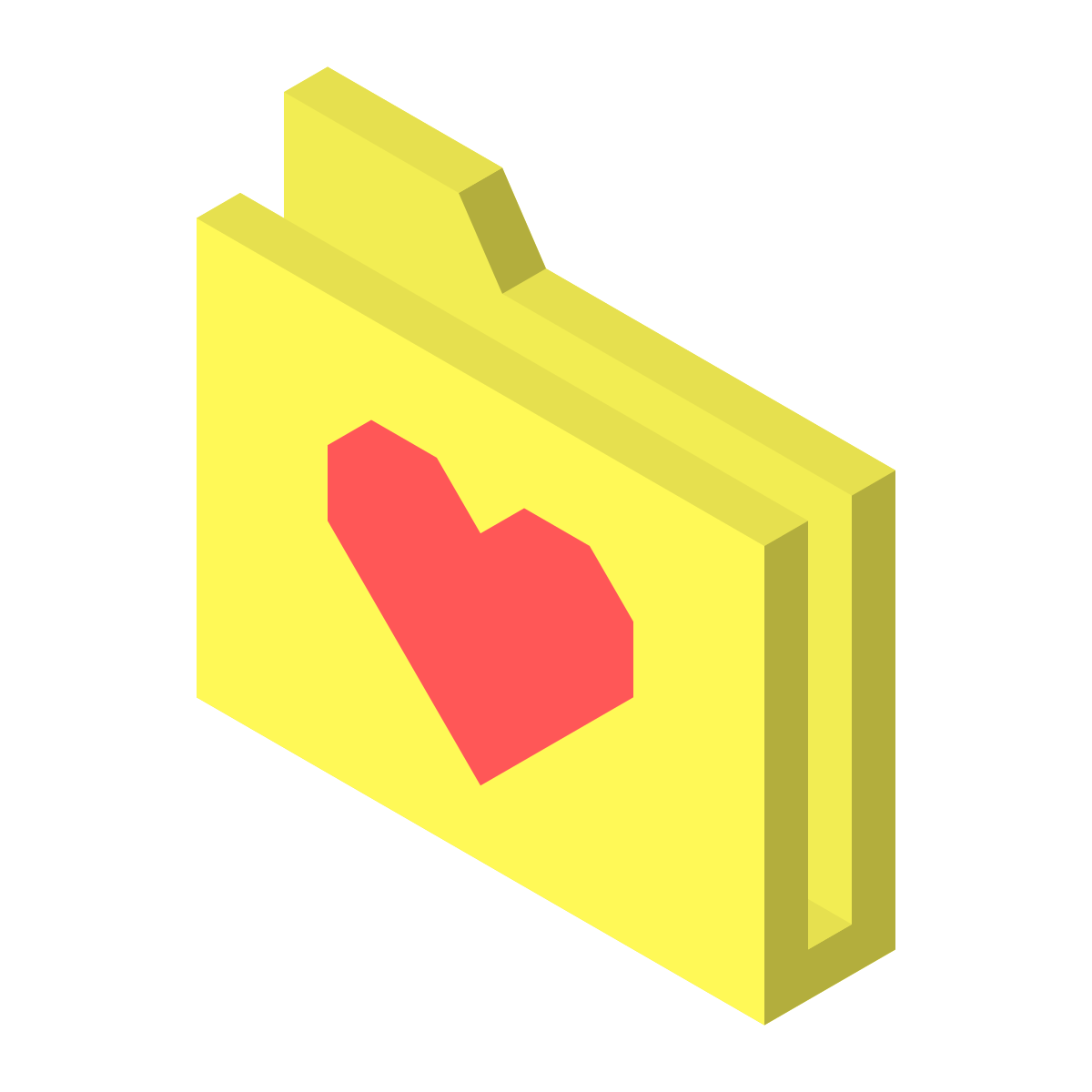 isometric color style likes folder icon