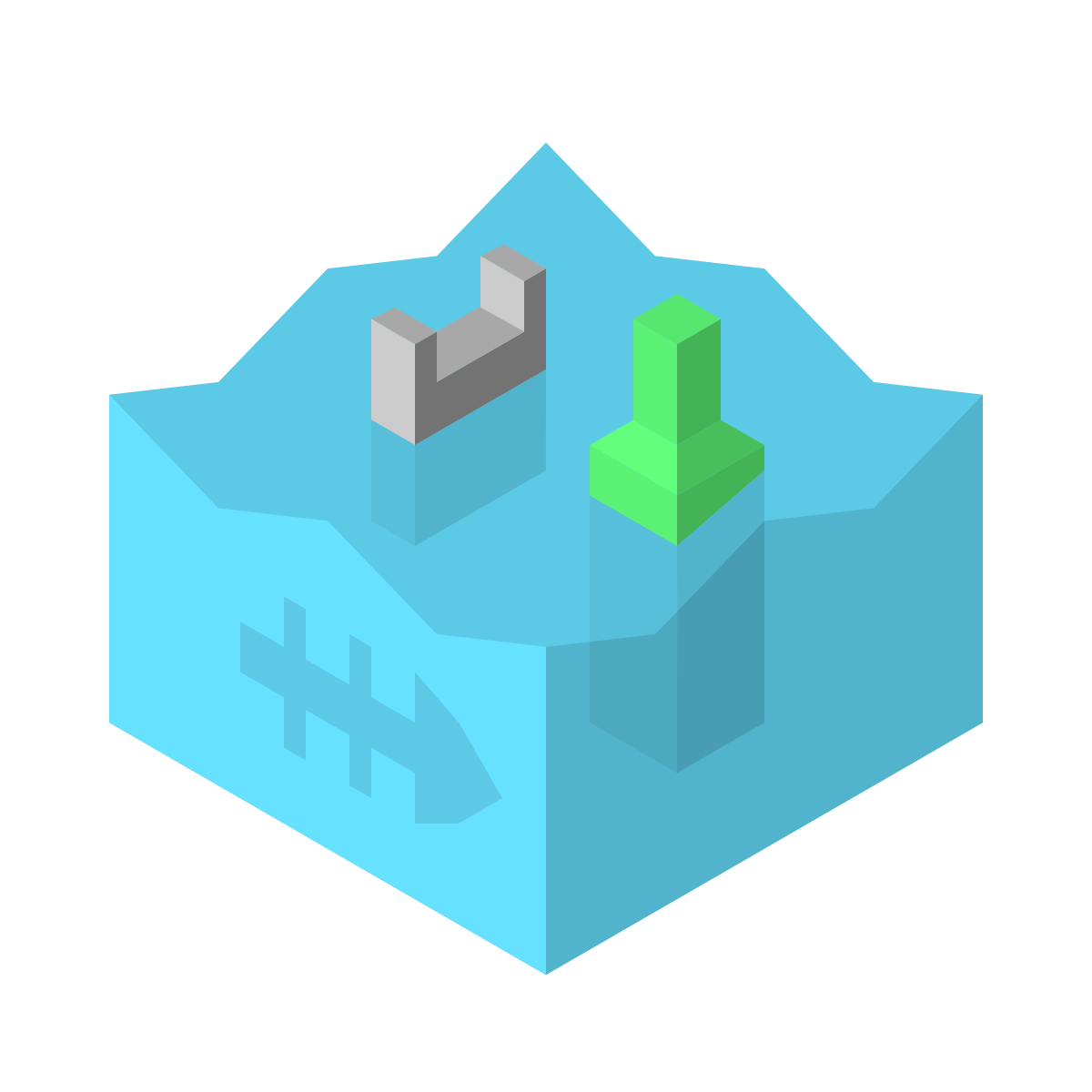 isometric color style marine polution icon
