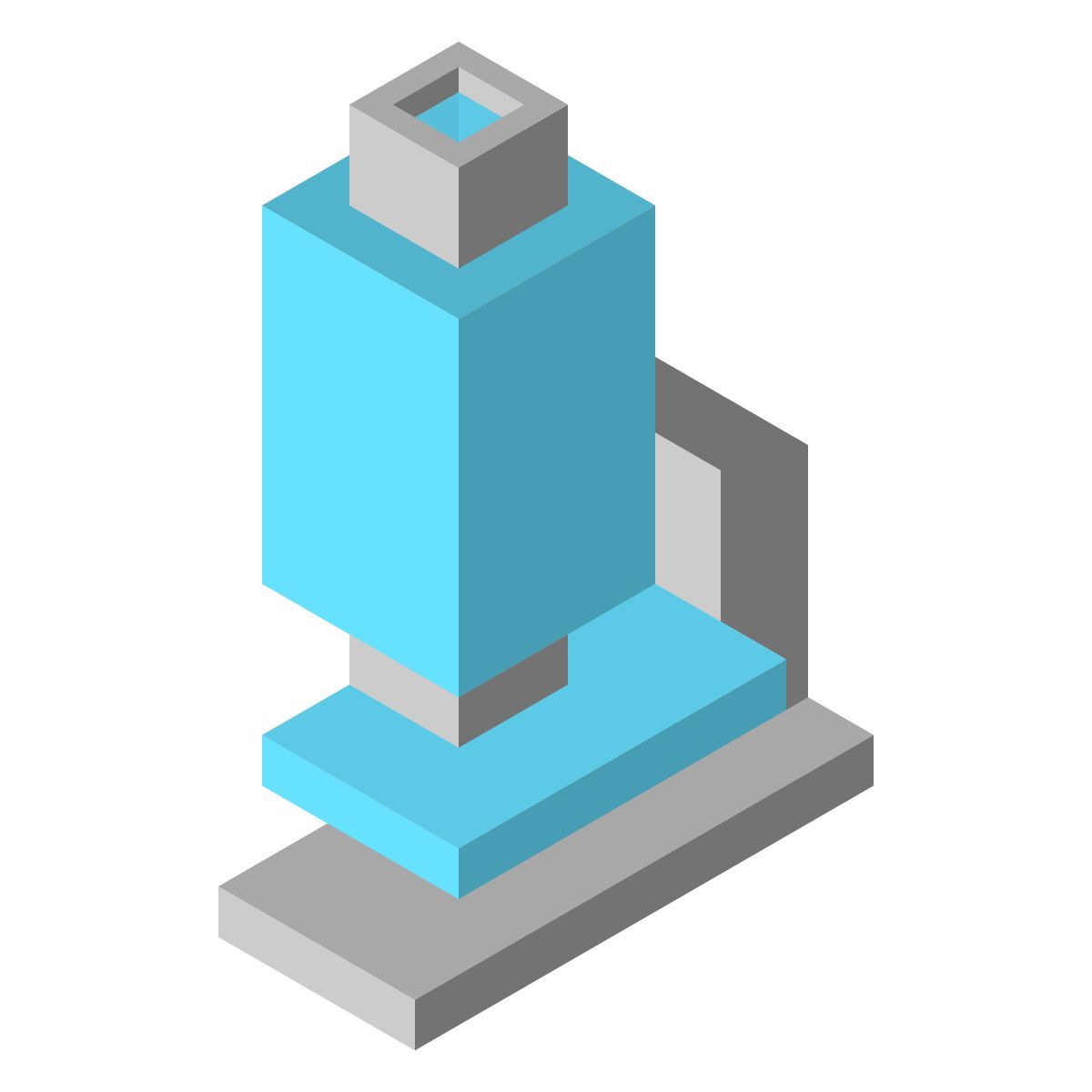 isometric color style 현미경 icon