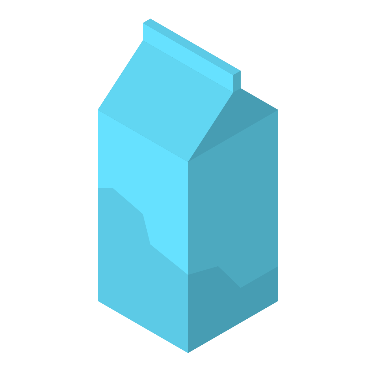 isometric color style milk carton icon