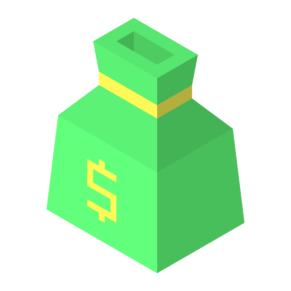 isometric color style money bag icon