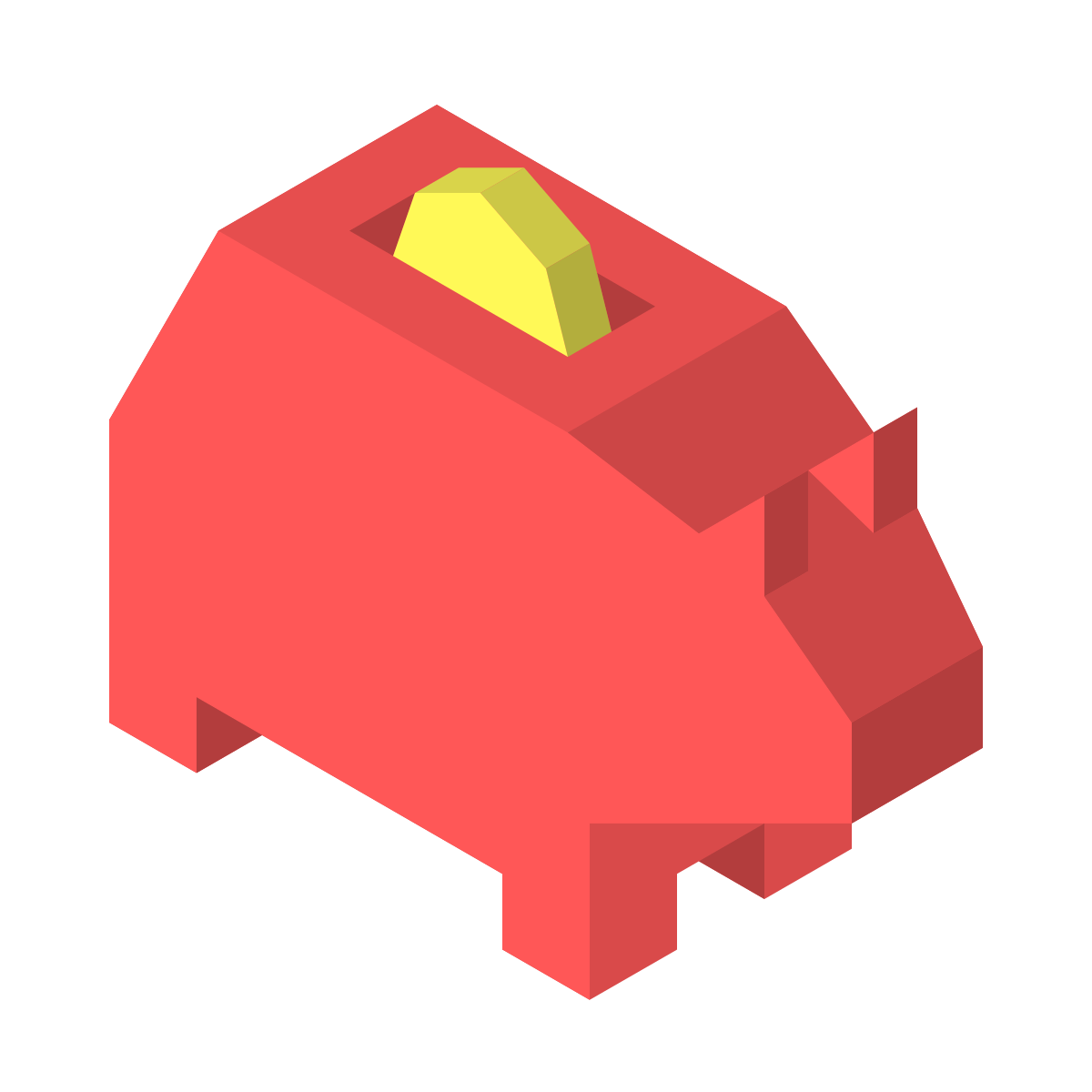 isometric color style money box icon