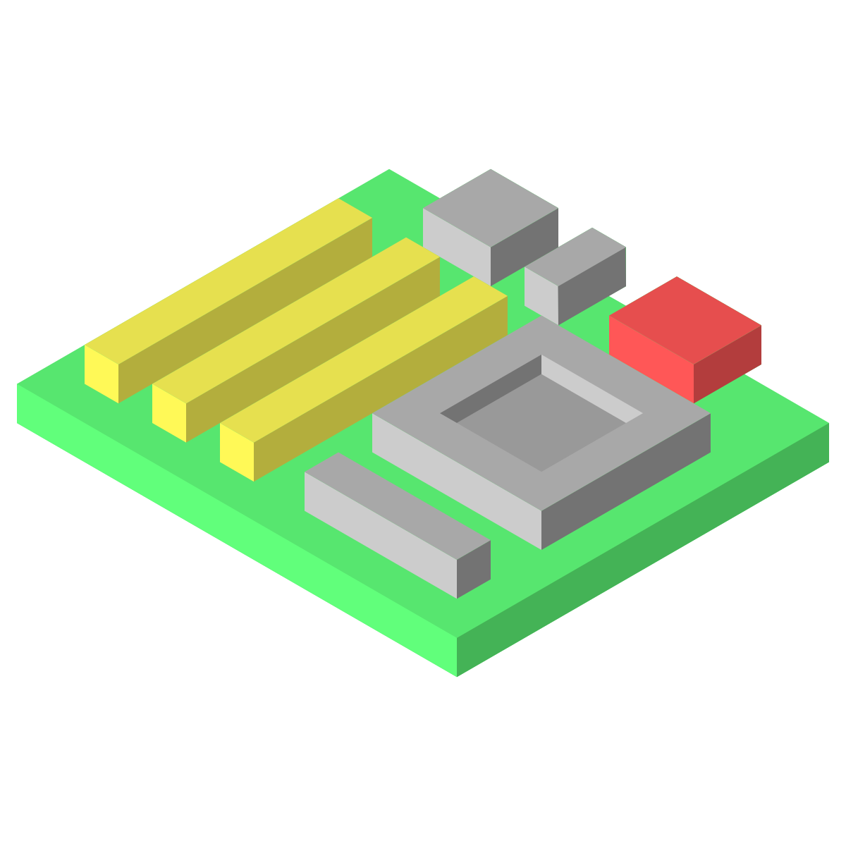 isometric color style motherboard icon