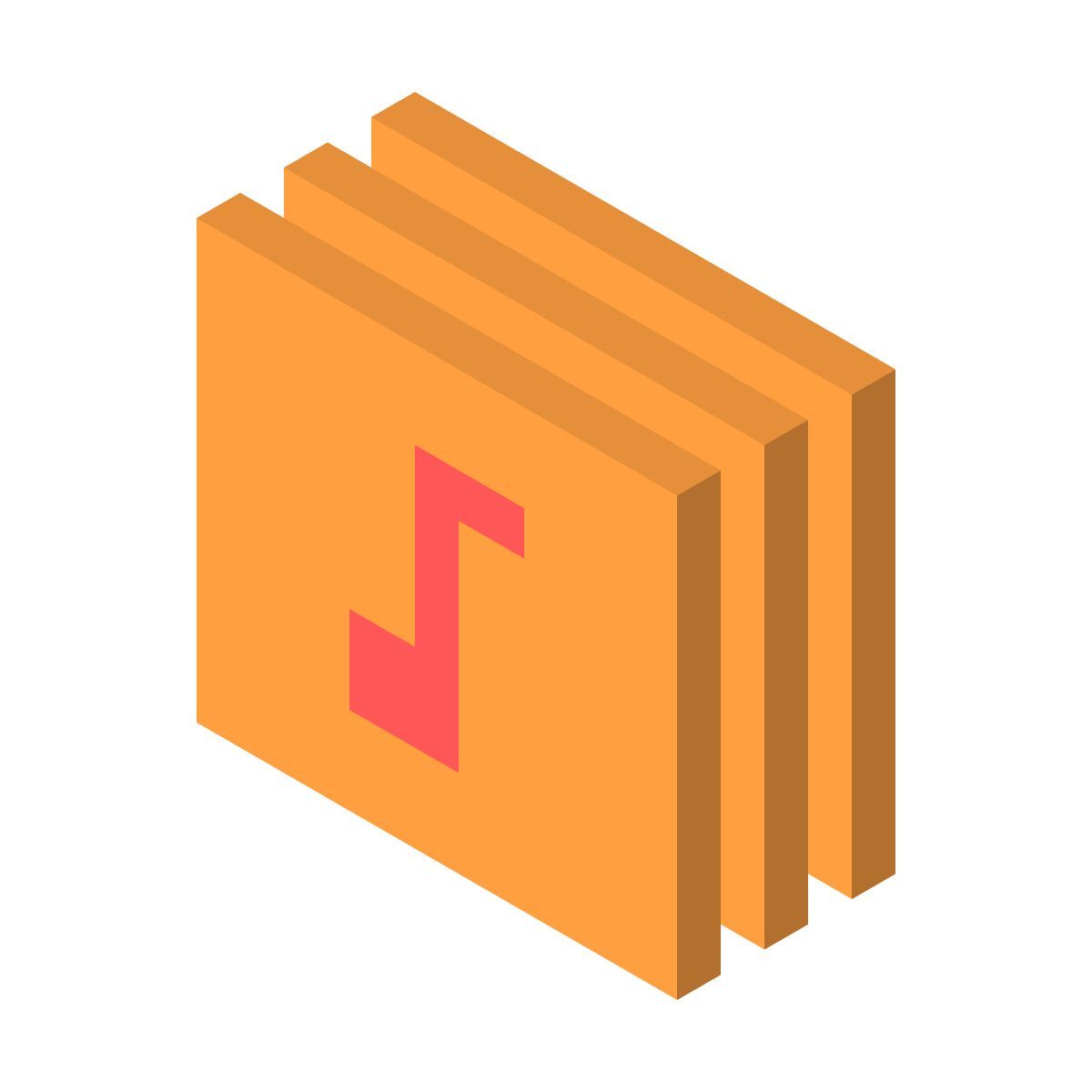 isometric color style musikbibliothek icon