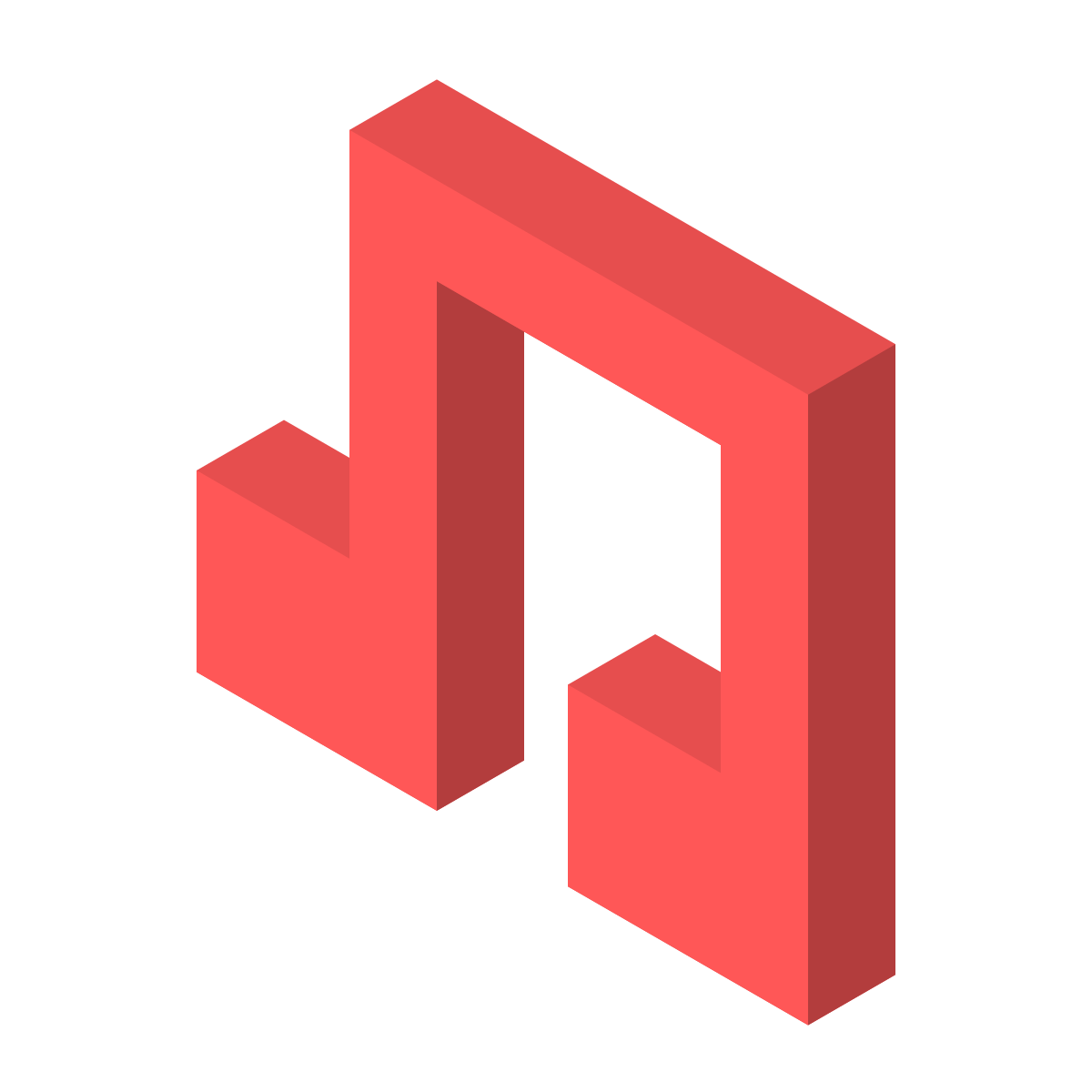 isometric color style musical notes icon