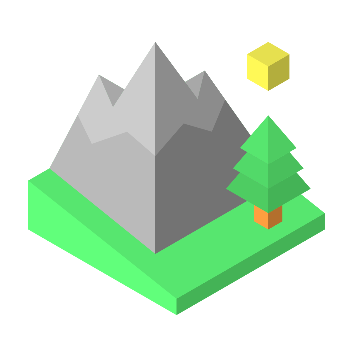 isometric color style national park icon
