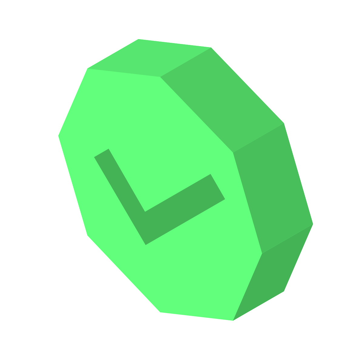 isometric color style ok icon