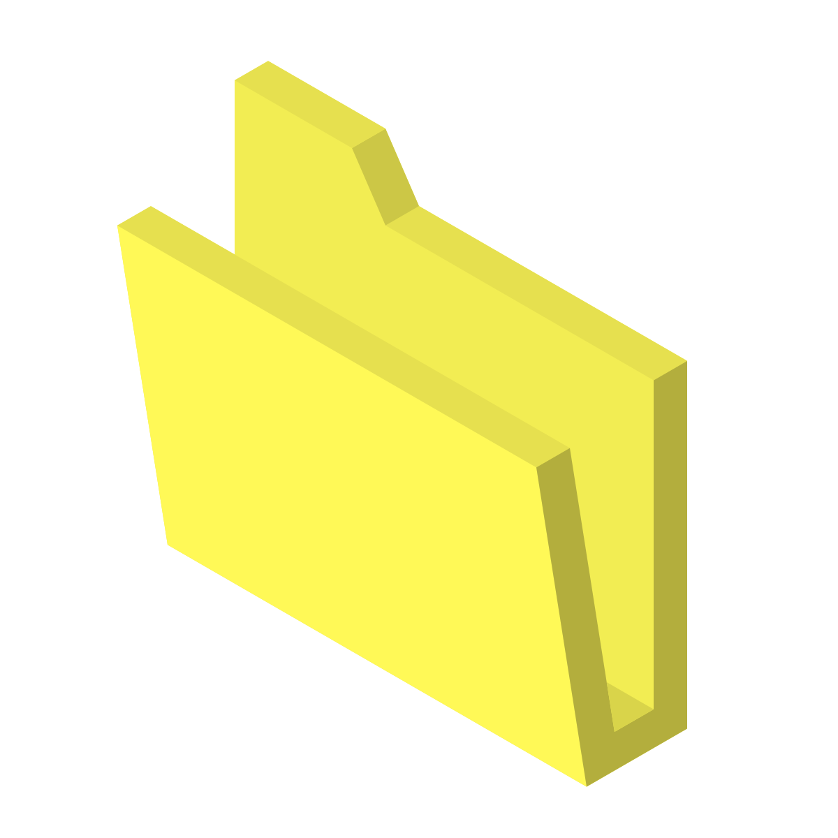 isometric color style opened folder icon