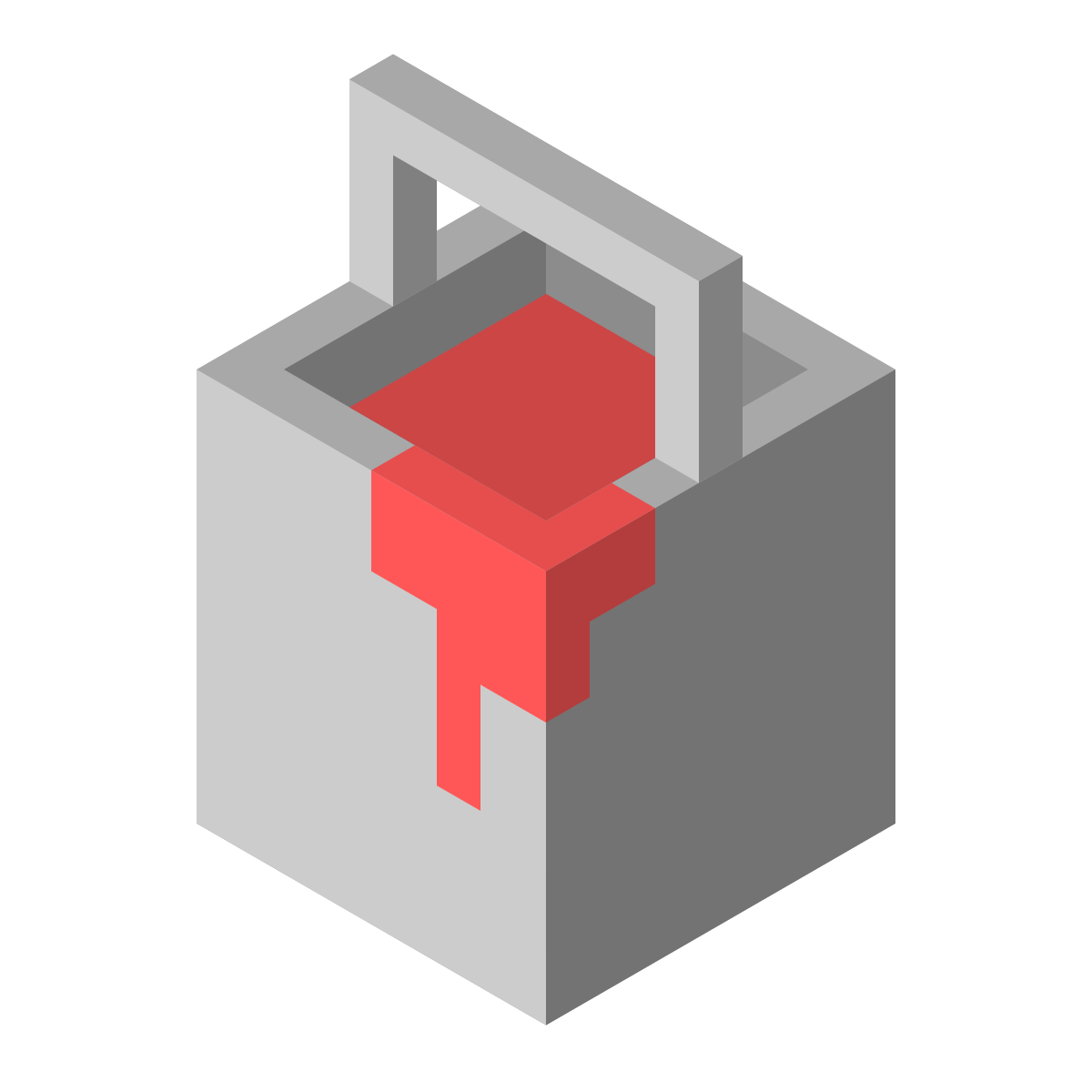 isometric color style paint bucket icon